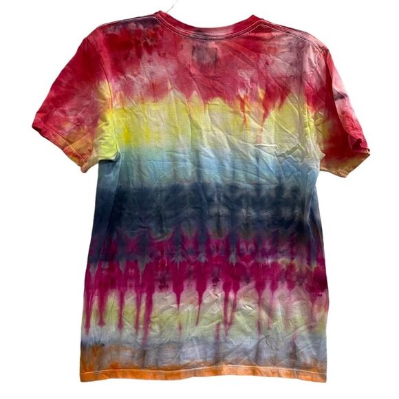 BAD ACID Upcycled TIE DYE Rainbow CREWNECK unisex short sleeved Tee sz MEDUIM - Picture 2 of 10
